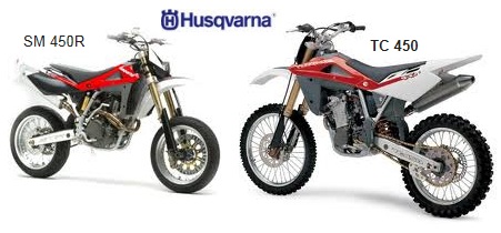 2005 HUSQVARNA TC450 and SM450R dirtbikes