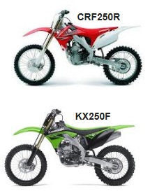 2010 kawasaki KX250F and honda CRF250-R