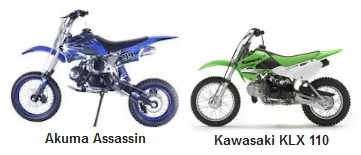 Akuma Assassin PitBike and the Kawasaki KLX110