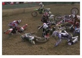 Crashing into the motocross action