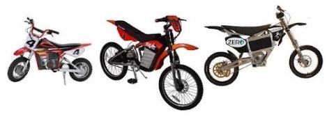 Different sorts of electric dirtbike and motocross bike