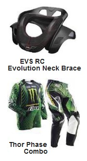 EVS RC Evolution Motocross Neck Collar and the Thor Phase Motocross Combo 