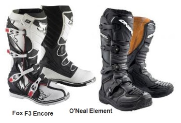FOX F3 ENCORE boots ONEAL ELEMENT boots