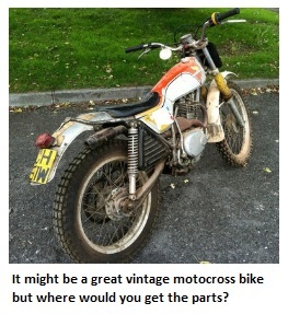 It might be a great vintage motocross bike but where would you get the parts? 