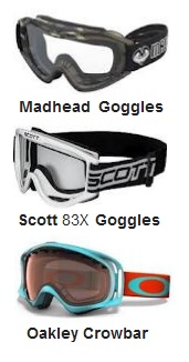 MADHEAD pitbike goggles Scott Model 83 MX Goggles Oakley Crowbar Goggles 