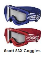 Scott 83X motorcycle eyewear goggles for pitbikes