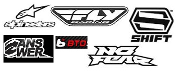 alpinestars fly shift answer bto no fear motocross dirtbike logos