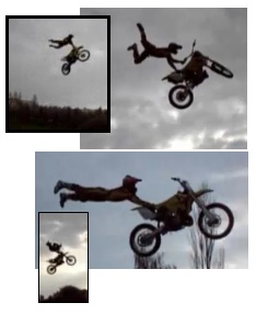 dirt bike jumping and stunting