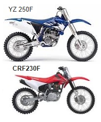 honda CRF230F Yamaha YZ250F