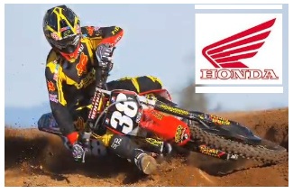 honda motocross racing team in action