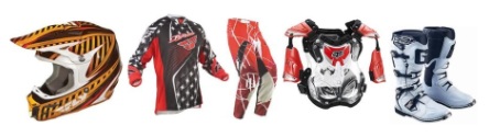 motocross gear helmets jerseys pants armour boots