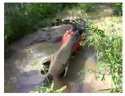 stuck dirtbike in the mud