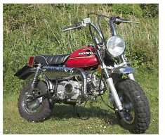 the Honda 50 cc Mini Trail bike chopper