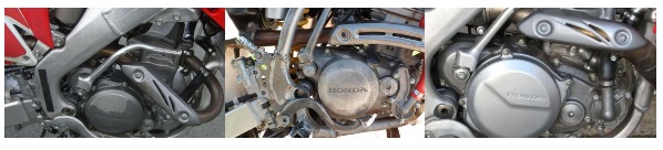 the small engines of the honda dirt bikes