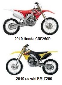 2010 suzuki RM-Z250 and the honda CRF250R