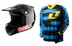 2012 One Industries Carbon Stryper Cyan Black Motocross Enduro Kit Bell Moto-8 helmet