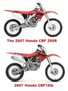 Honda Crf150r 2007 model and the Honda CRF 250R Honda Crf150r 2007 model and the Honda CRF 250R