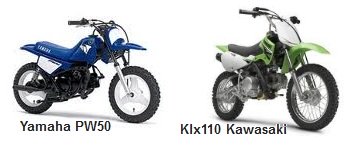Kawasaki KLX 110 and the Yamaha PW50