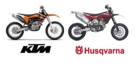 ktm dirt bike and the Husqvarna motocross motorbike