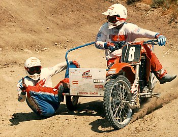 motocross riders on a MX sidecar