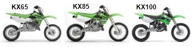 mx Kawasaki kx65 the kx85 kx100 dirtbikes
