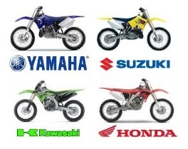the big four brands of dirt bike and motocross bike honda suzuki yamaha kawasaki