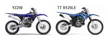 the yamaha YZ250 and the TT-R125LE motocross bikes